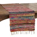 Saro Lifestyle SARO 7114.M1672B 16 x 72 in. Oblong Chindi Table Runner with Multi Colored Design 7114.M1672B